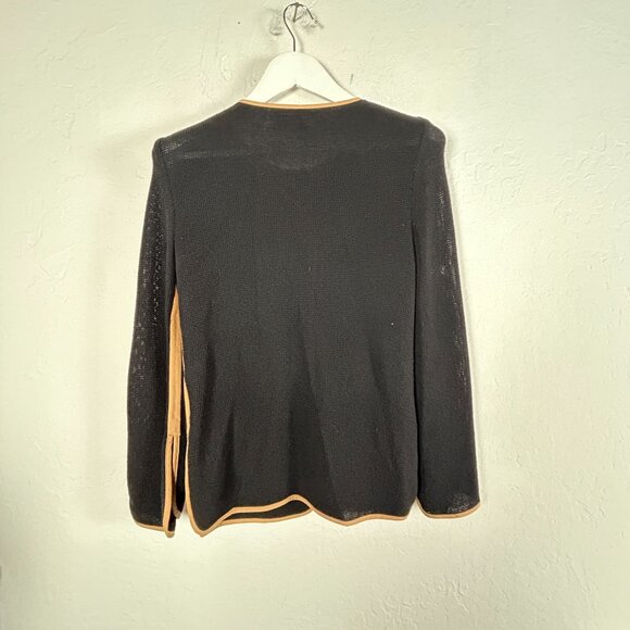 Jaskar Womens Black Knit Hand-Painted Cardigan Sweater Small Art to Wear Buttons - Picture 2 of 13